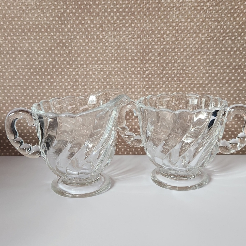 Vintage Fostoria Cream & Sugar Set